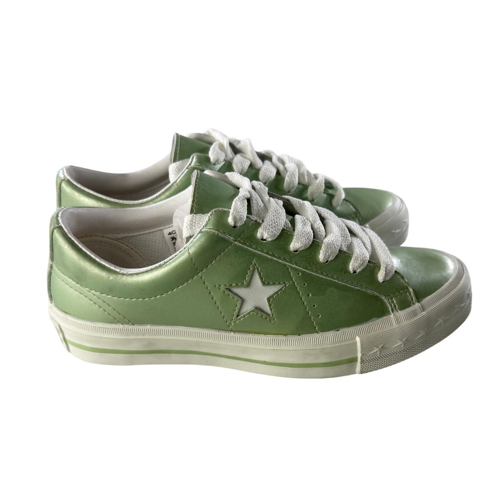 Converse One Star Pearlized Vinyl Lime VINTAGE 90's Sneakers Womens 5.5 NEW